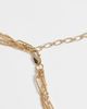 ASOS DESIGN ASOS DESIGN multirow necklace with mixed chain detailing and molten round pendant in gold tone - 4