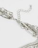 ASOS DESIGN ASOS DESIGN multirow necklace with snake and open link chain in silver tone - 4