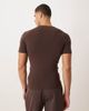 ASOS DESIGN ASOS DESIGN muscle fit knit ribbed crew neck T-shirt with saddle sleeve in brown cotton blend - 3