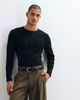 ASOS DESIGN ASOS DESIGN muscle fit long sleeve henley t-shirt in black smart rib - 1