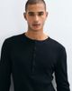 ASOS DESIGN ASOS DESIGN muscle fit long sleeve henley t-shirt in black smart rib - 4