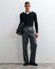 ASOS DESIGN ASOS DESIGN muscle fit long sleeve polo in black variegated rib - 2