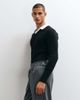 ASOS DESIGN ASOS DESIGN muscle fit long sleeve polo in black variegated rib - 3