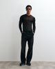 ASOS DESIGN ASOS DESIGN muscle fit long sleeve t-shirt with v-neck in black mesh - 2