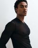 ASOS DESIGN ASOS DESIGN muscle fit long sleeve t-shirt with v-neck in black mesh - 3