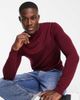 ASOS DESIGN ASOS DESIGN muscle fit premium merino wool turtle neck sweater in burgundy-Red - 1