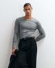 ASOS DESIGN ASOS DESIGN muscle fit ribbed long sleeve henley in charcoal heather-Gray - 1