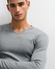 ASOS DESIGN ASOS DESIGN muscle fit ribbed long sleeve henley in charcoal heather-Gray - 3