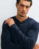 ASOS DESIGN ASOS DESIGN muscle fit smart fit long sleeve T-shirt with v-neck in navy - 1
