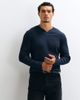 ASOS DESIGN ASOS DESIGN muscle fit smart fit long sleeve T-shirt with v-neck in navy - 2