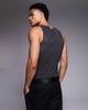 ASOS DESIGN ASOS DESIGN muscle square neck tank top in oil washed black rib - 3