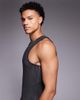 ASOS DESIGN ASOS DESIGN muscle square neck tank top in oil washed black rib - 4