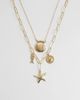 ASOS DESIGN ASOS DESIGN mutli-row necklace with sea life charms in gold tone-Multi - 1