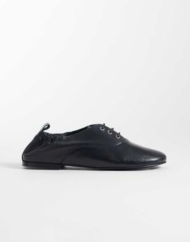 ASOS DESIGN ASOS DESIGN Myriad premium lace-up flat shoes in black leather