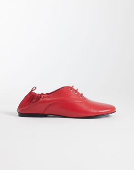 ASOS DESIGN ASOS DESIGN Myriad premium lace-up flat shoes in red leather