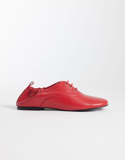 ASOS DESIGN ASOS DESIGN Myriad premium lace-up flat shoes in red leather