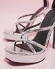 ASOS DESIGN ASOS DESIGN Nahla platform heeled sandals in silver snake - 4