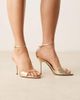 ASOS DESIGN ASOS DESIGN Nano barely there high heeled sandals in gold - 1