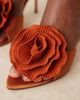 ASOS DESIGN ASOS DESIGN Naomi corsage detail high heel mules in rust-Copper - 3