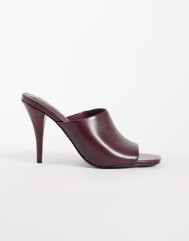 ASOS DESIGN ASOS DESIGN Native cone heeled mules in burgundy-RED