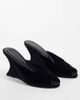 ASOS DESIGN ASOS DESIGN Navigate peep toe wedges in black velvet - 3