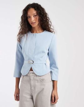 ASOS DESIGN ASOS DESIGN neat fit rounded shoulder blazer-Blue