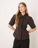 ASOS DESIGN ASOS DESIGN neat fit short sleeve blazer in brown - 1