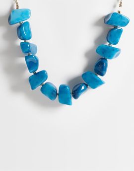 ASOS DESIGN ASOS DESIGN necklace with chunky faux semi-precious stones in blue
