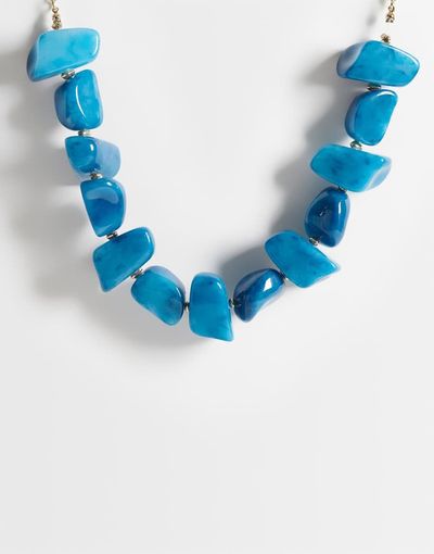ASOS DESIGN ASOS DESIGN necklace with chunky faux semi-precious stones in blue