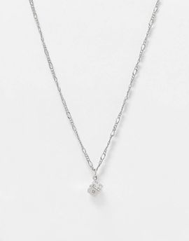 ASOS DESIGN ASOS DESIGN necklace with ditsy dice pendant in silver tone