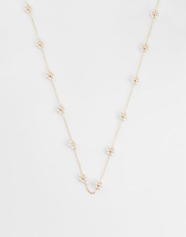 ASOS DESIGN ASOS DESIGN necklace with faux-pearl flowers in gold tone