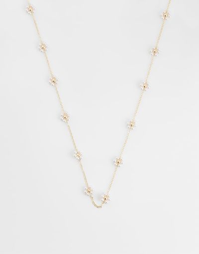 ASOS DESIGN ASOS DESIGN necklace with faux-pearl flowers in gold tone