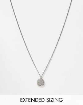 ASOS DESIGN ASOS DESIGN necklace with fleur de lis wax seal pendant in silver tone