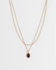 ASOS DESIGN ASOS DESIGN necklace with multi-row burgundy pendant in gold tone - 1