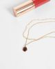 ASOS DESIGN ASOS DESIGN necklace with multi-row burgundy pendant in gold tone - 2
