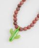 ASOS DESIGN ASOS DESIGN necklace with pink semi-precious beads and cactus pendant-Multi - 3