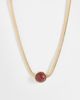 ASOS DESIGN ASOS DESIGN necklace with round burgundy pendant in gold tone-Red - 1