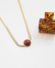 ASOS DESIGN ASOS DESIGN necklace with round burgundy pendant in gold tone-Red - 2