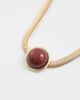 ASOS DESIGN ASOS DESIGN necklace with round burgundy pendant in gold tone-Red - 4