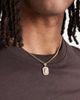 ASOS DESIGN ASOS DESIGN necklace with square semi-precious tiger eye pendant in gold - 1