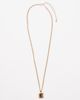 ASOS DESIGN ASOS DESIGN necklace with square semi-precious tiger eye pendant in gold - 2
