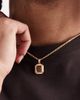 ASOS DESIGN ASOS DESIGN necklace with square semi-precious tiger eye pendant in gold - 3