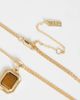 ASOS DESIGN ASOS DESIGN necklace with square tigers eye pendant in gold tone - 3