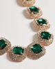 ASOS DESIGN ASOS DESIGN necklace with statement stone set and faux green crystal detail in gold tone-MULTI - 3
