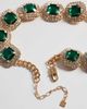 ASOS DESIGN ASOS DESIGN necklace with statement stone set and faux green crystal detail in gold tone-MULTI - 4