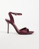 ASOS DESIGN ASOS DESIGN Nemi barely there heeled sandals in plum satin-PURPLE - 1