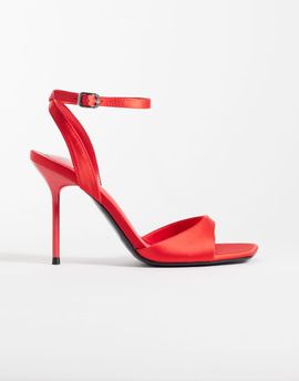 ASOS DESIGN ASOS DESIGN Nemi barely there heeled sandals in red satin