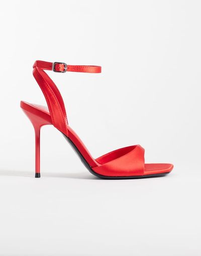 ASOS DESIGN ASOS DESIGN Nemi barely there heeled sandals in red satin