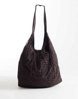 ASOS DESIGN ASOS DESIGN net tote bag in chocolate-Brown