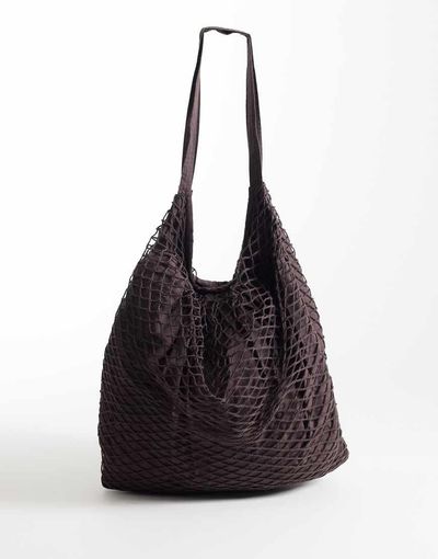 ASOS DESIGN ASOS DESIGN net tote bag in chocolate-Brown